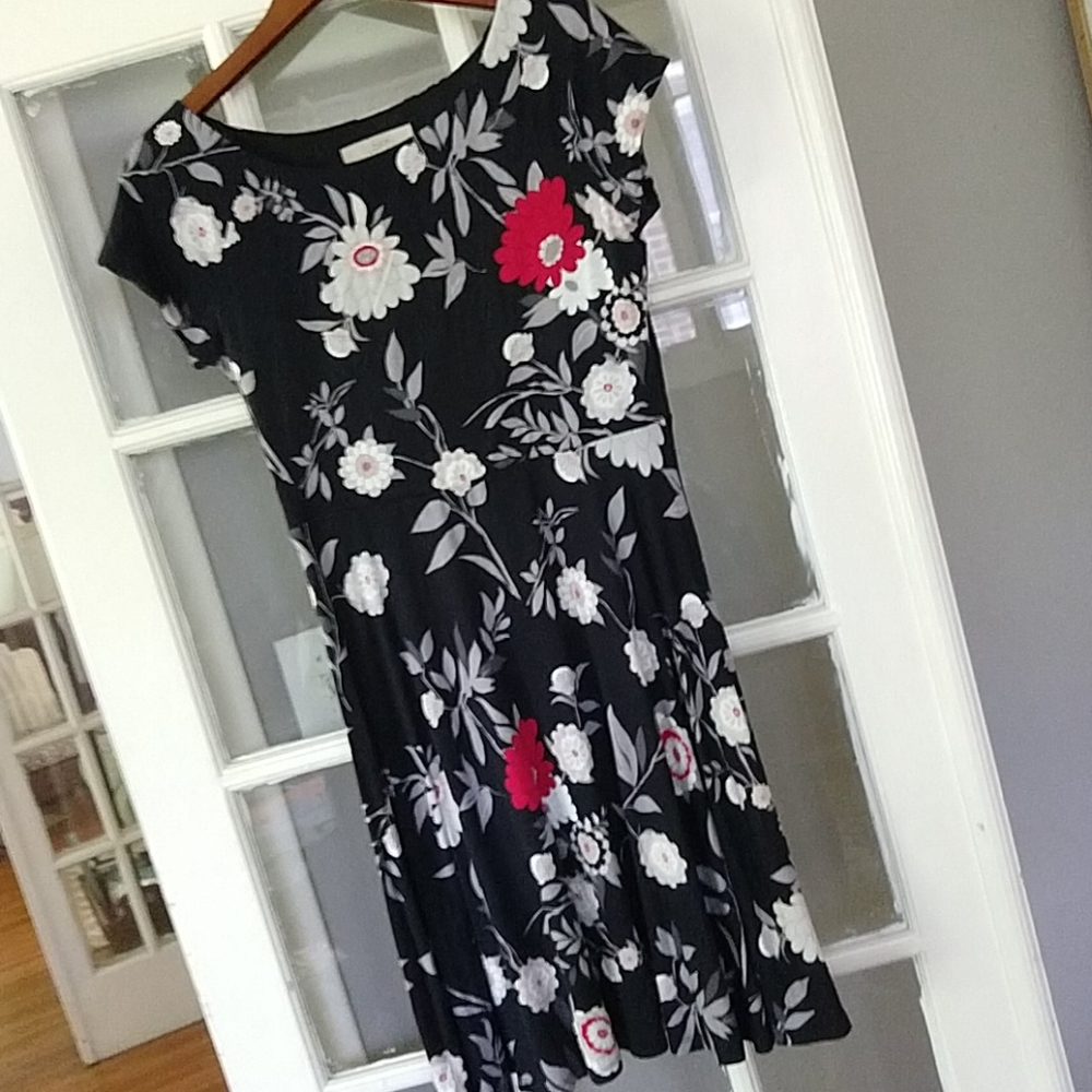 Loft Cotton fit-and-flare floral summer dress